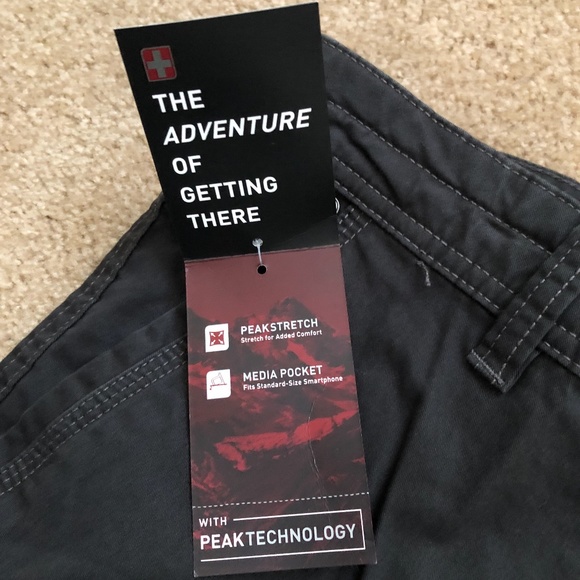 Mens Swiss Tech Casual Pants Black - size 32 - Picture 2 of 4